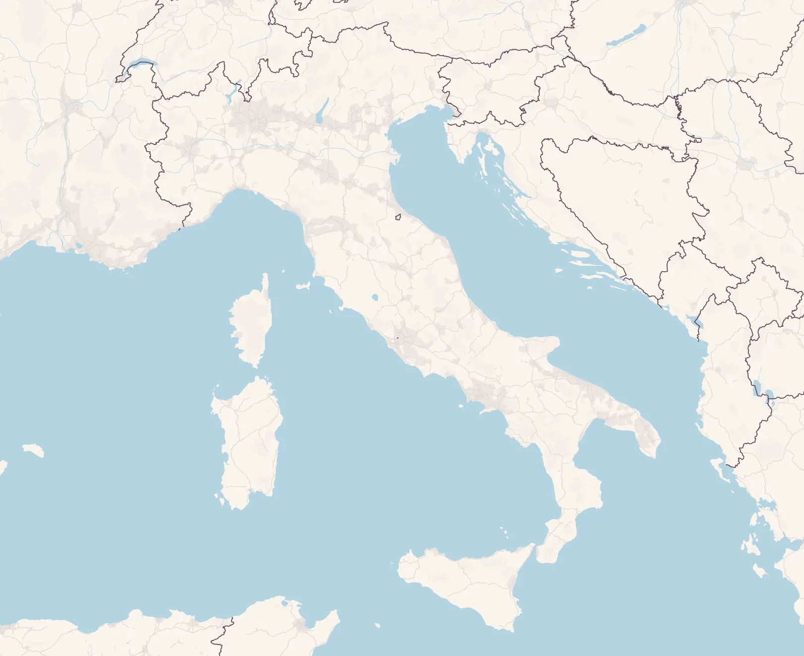 Mappa dell'Italia con i fornitori wed.